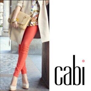 CABI Pigment Jegging Skinny Jeans Womens 4 Lobster Orange Coral $108 #747 VGUC